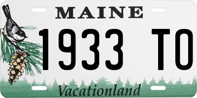 ME license plate 1933TO