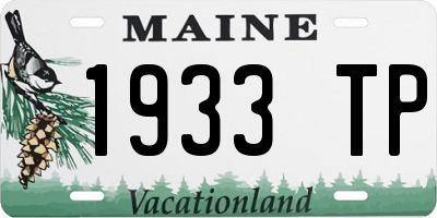 ME license plate 1933TP