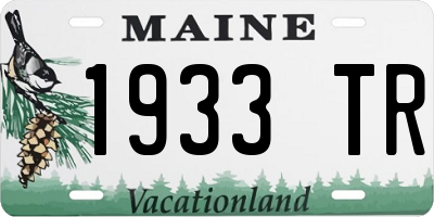 ME license plate 1933TR