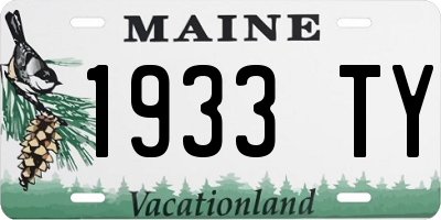 ME license plate 1933TY