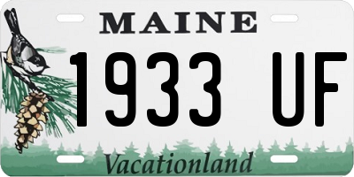 ME license plate 1933UF