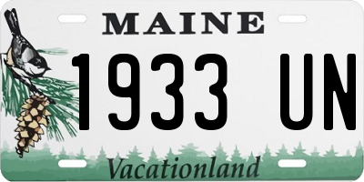 ME license plate 1933UN