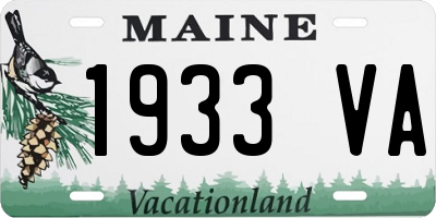 ME license plate 1933VA