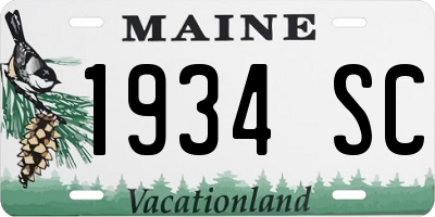 ME license plate 1934SC