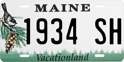 ME license plate 1934SH