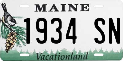 ME license plate 1934SN