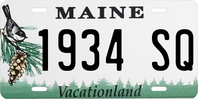 ME license plate 1934SQ