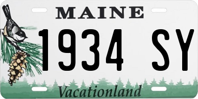 ME license plate 1934SY
