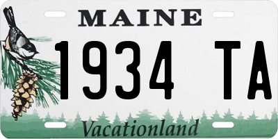 ME license plate 1934TA