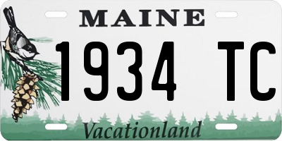 ME license plate 1934TC