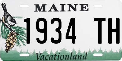 ME license plate 1934TH