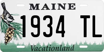 ME license plate 1934TL