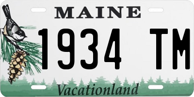 ME license plate 1934TM