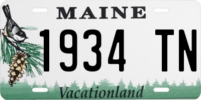 ME license plate 1934TN