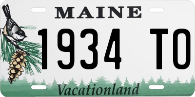 ME license plate 1934TO