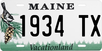 ME license plate 1934TX