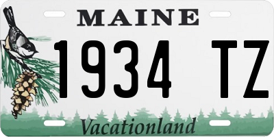 ME license plate 1934TZ