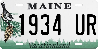 ME license plate 1934UR
