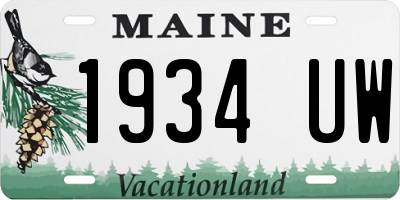 ME license plate 1934UW