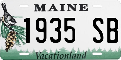 ME license plate 1935SB