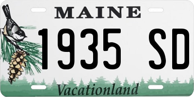 ME license plate 1935SD