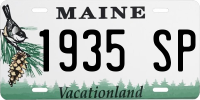 ME license plate 1935SP