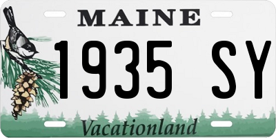 ME license plate 1935SY