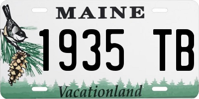 ME license plate 1935TB