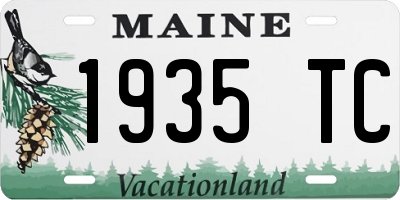 ME license plate 1935TC