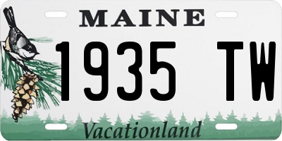 ME license plate 1935TW