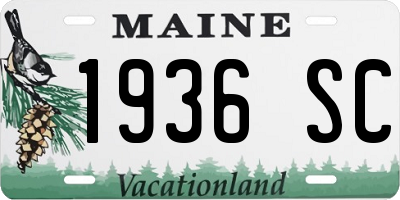 ME license plate 1936SC