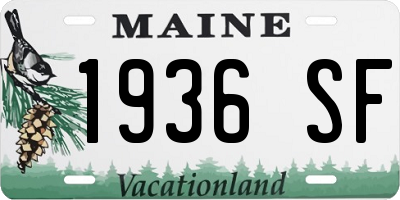 ME license plate 1936SF