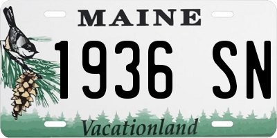 ME license plate 1936SN