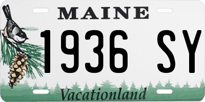 ME license plate 1936SY