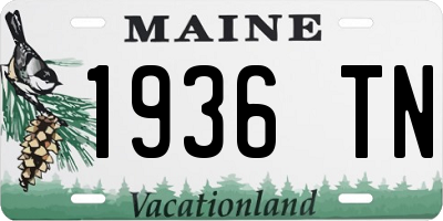 ME license plate 1936TN