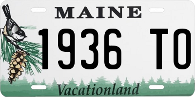 ME license plate 1936TO