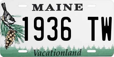 ME license plate 1936TW