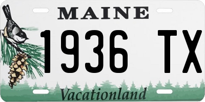 ME license plate 1936TX