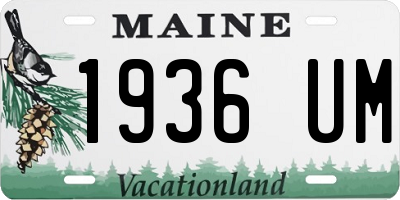 ME license plate 1936UM