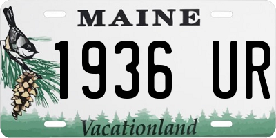ME license plate 1936UR
