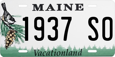 ME license plate 1937SO