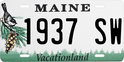 ME license plate 1937SW