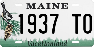 ME license plate 1937TO