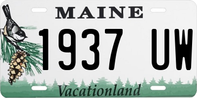 ME license plate 1937UW