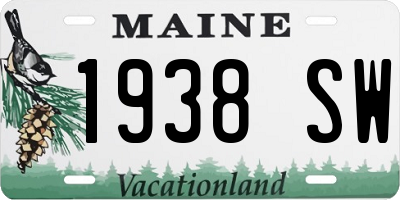 ME license plate 1938SW