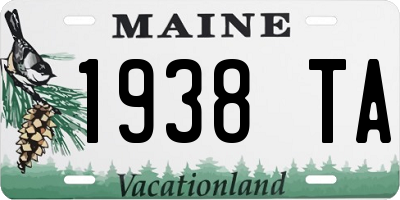 ME license plate 1938TA
