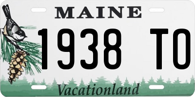 ME license plate 1938TO