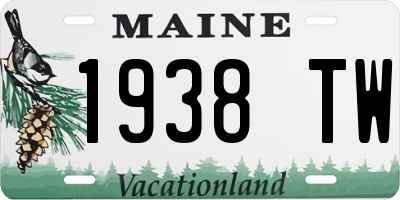 ME license plate 1938TW