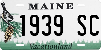 ME license plate 1939SC