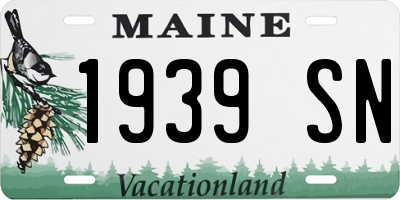 ME license plate 1939SN